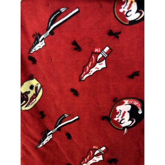 FSU Seminoles Handmade Reversible Fleece Crazy Quilt Wheel Chair Blanket 72x44 - Picture 10 of 16